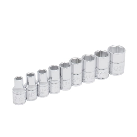 Urrea 1/4"drive, 6 point socket set, SAE, 9 pieces 47204